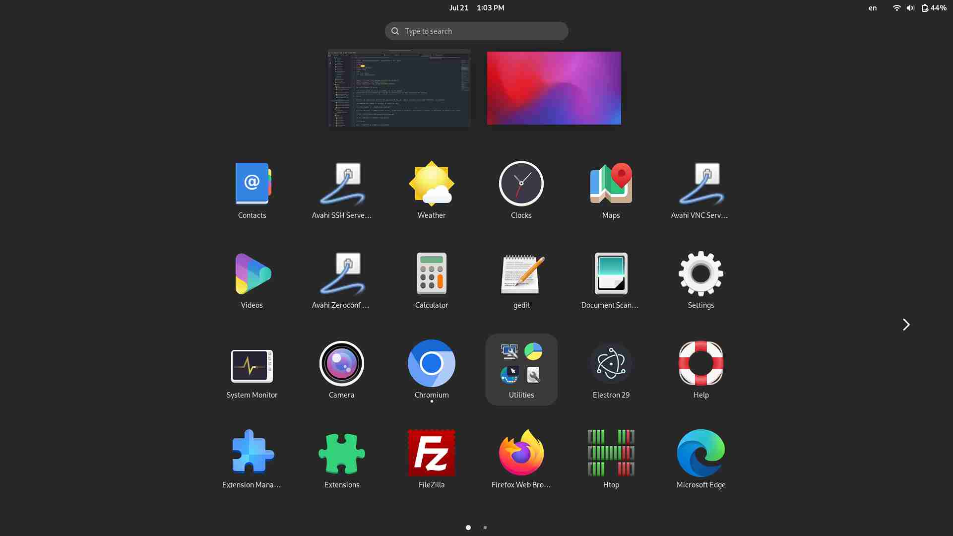 Mon environnement GNOME