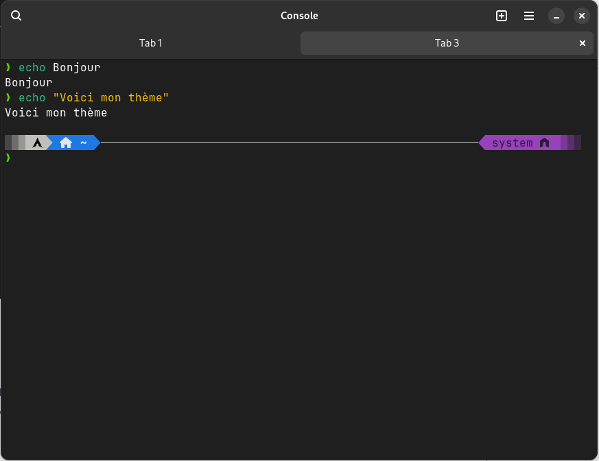 Rendu de mon thème ZSH avec ma configuration ZSH